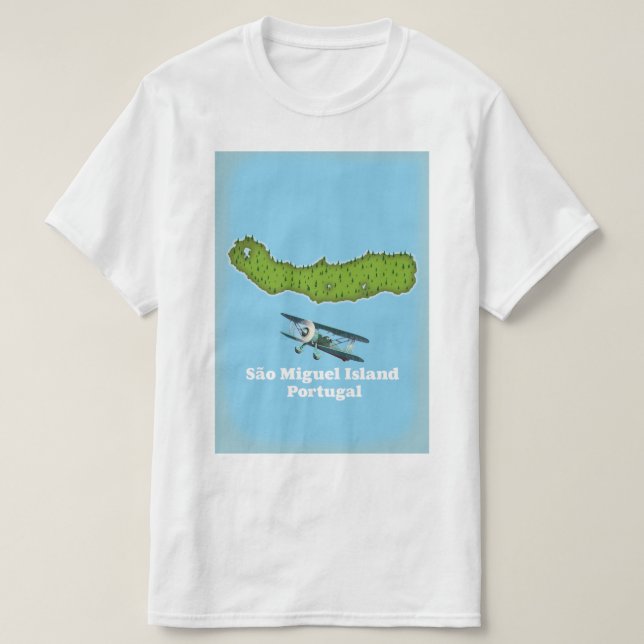 São Miguel Island Portugal karta T Shirt (Design framsida)