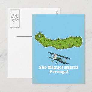 São Miguel Island Portugal karta Vykort