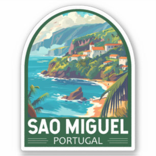 Sao Miguel Island Portugal Travel Art Klistermärken