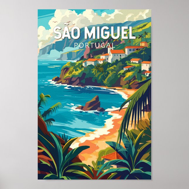 Sao Miguel Island Portugal Travel Art Poster (Framsidan)