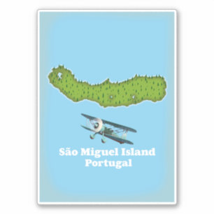 São Miguel-ön Portugal karta Klistermärken