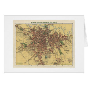 Sao Paulo Brasil karta 1913 Hälsningskort