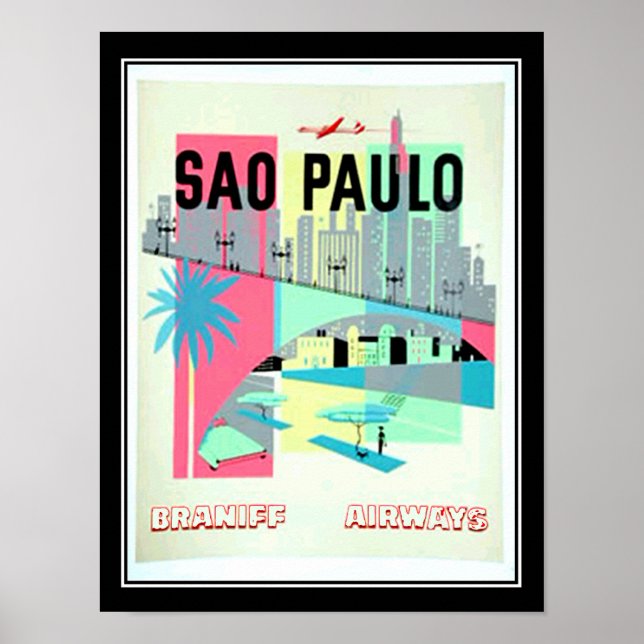 Sao Paulo Brasil Resa Vintage affisch (Framsidan)