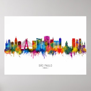 São Paulo Brasil Siluett Poster