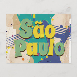São Paulo Brasil Vintage Resemaffisch Vykort
