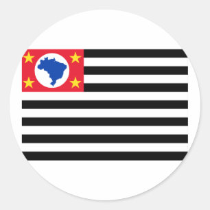 São Paulo, Brasilien Flagga Runt Klistermärke