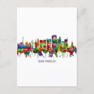 Sao Paulo Brasilien Skyline Helg Vykort