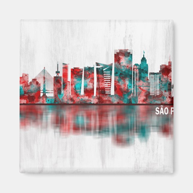 Sao Paulo Brasilien Skyline Magnet (Framsidan)