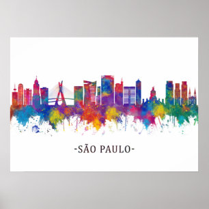 São Paulo Brasilien Skyline Poster