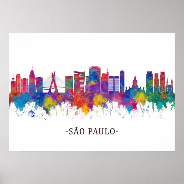São Paulo Brasilien Skyline Poster (Framsidan)