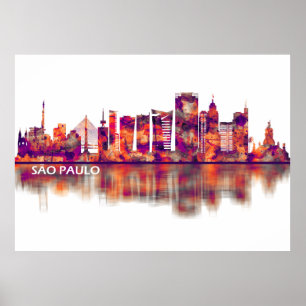 Sao Paulo Brasilien Skyline Poster
