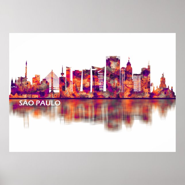 Sao Paulo Brasilien Skyline Poster (Framsidan)