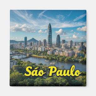 São Paulo Brasilien Stad Resa Souvenir Tryck för T Magnet