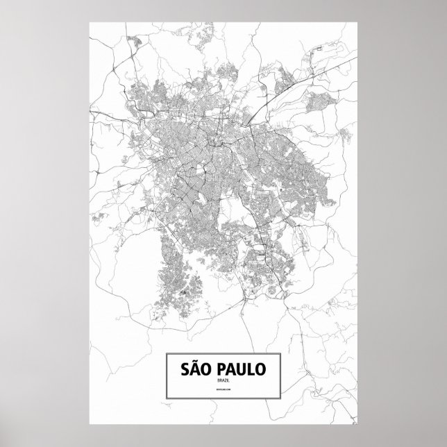 Sao Paulo, Brasilien (svart på vitt) Poster (Framsidan)