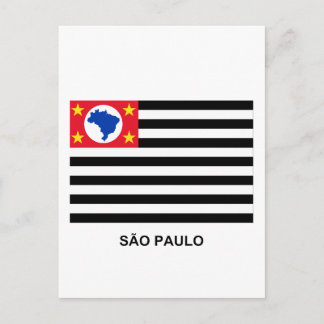 São Paulo, Brasilien Wave Flagga Vykort