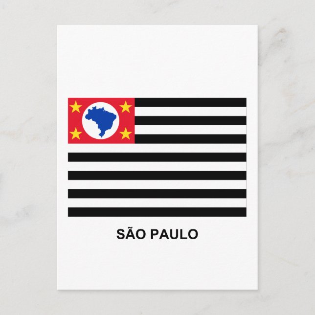 São Paulo, Brasilien Wave Flagga Vykort (Framsida)