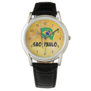 Sao Paulo, Brasiliens Flagga Armbandsur