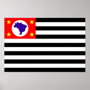 Sao Paulo city flagga brazil symbol Poster