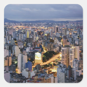 Sao Paulo Cityscape 2 Fyrkantigt Klistermärke