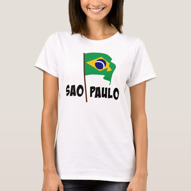 Sao Paulo, Flagga i Brasilien Tee (Framsida)