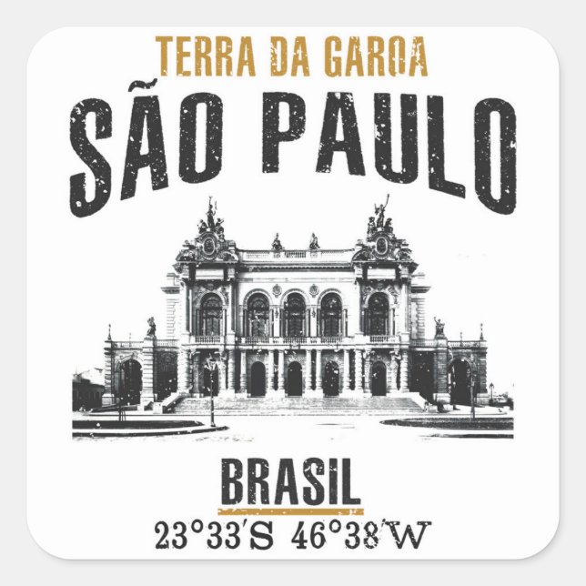 São Paulo Fyrkantigt Klistermärke (Framsida)