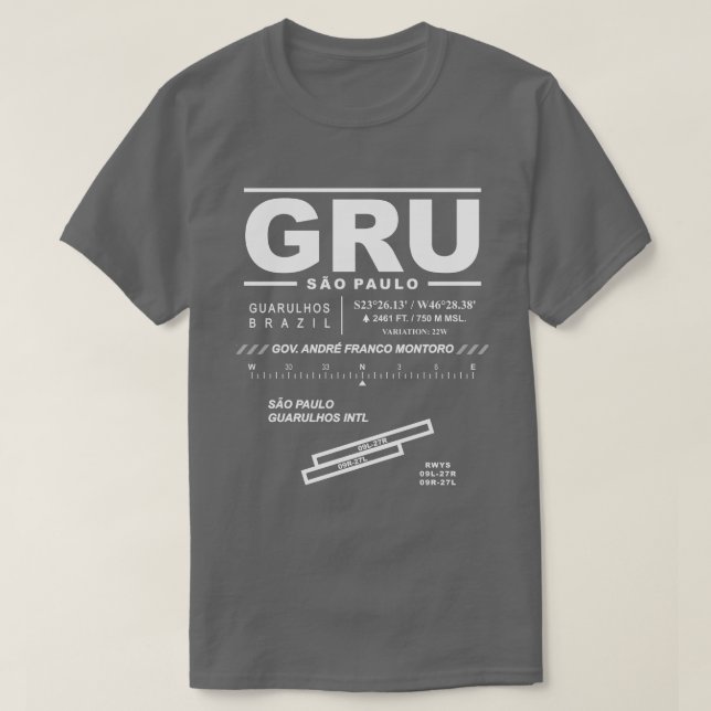 Sao Paulo Guarulhos Int'l Airport GRU T-Shirt (Design framsida)