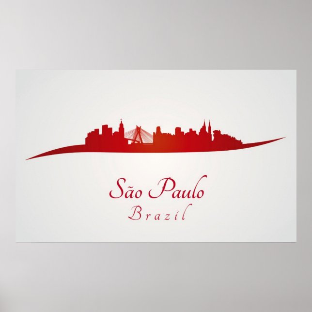 Sao Paulo skyline in red Poster (Framsidan)