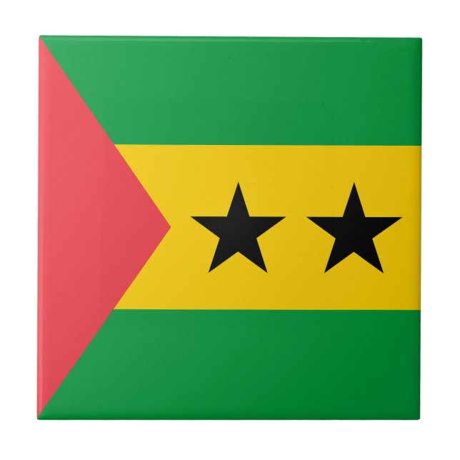 Sao Tome and Principe Flag Kakelplatta (Framsidan)