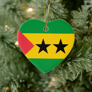 São Tomé e Príncipe flagga Julgransprydnad Keramik