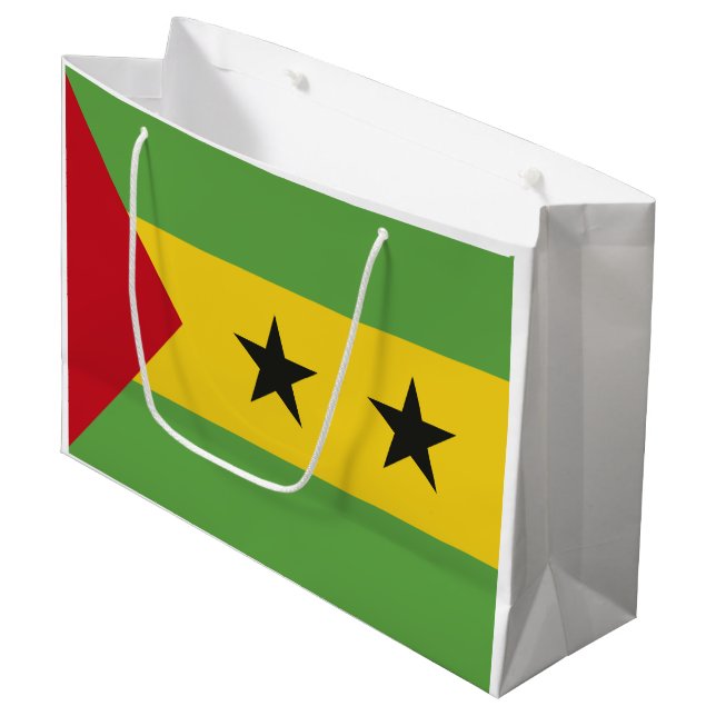 Sao Tome och Principe flagga (Framsidan Vinklad)
