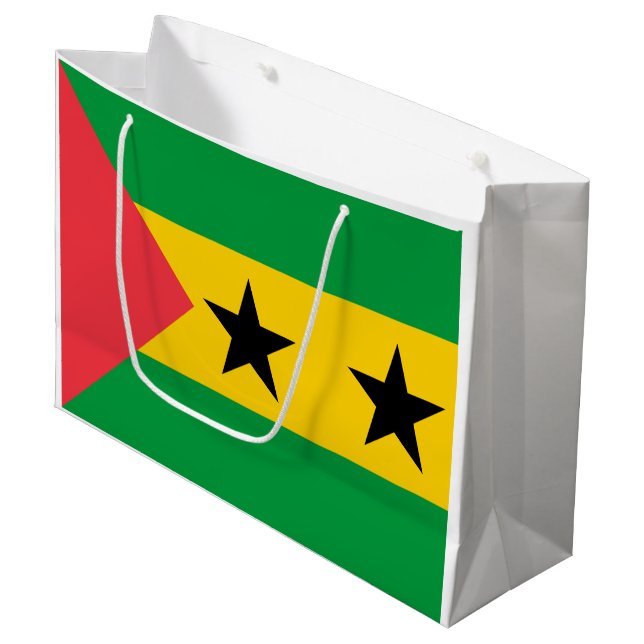 Sao Tome och Principe flagga (Framsidan Vinklad)