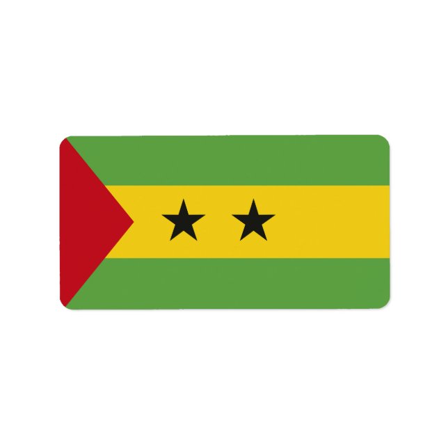Sao Tome och Principe flagga Adressetikett (Framsidan)