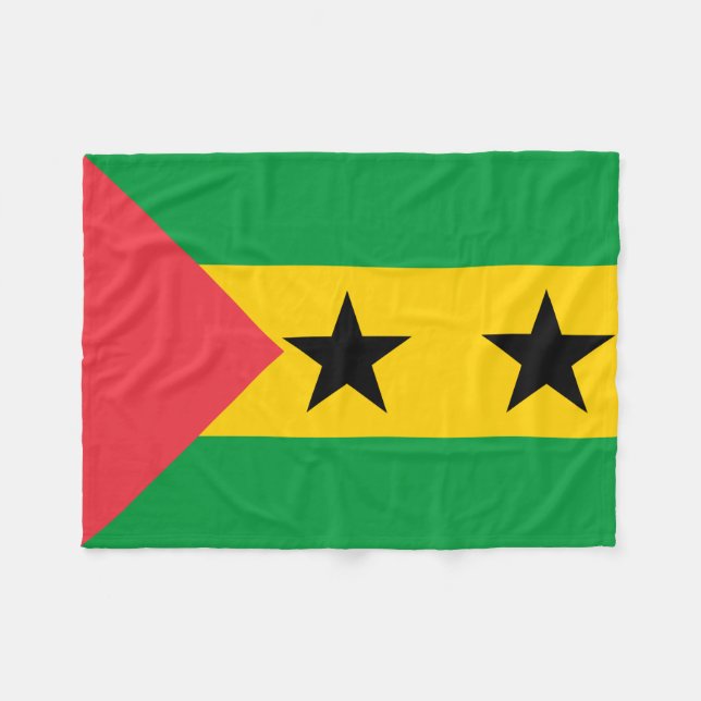 Sao Tome och Principe flagga Fleecefilt (Framsidan (Horisontell))