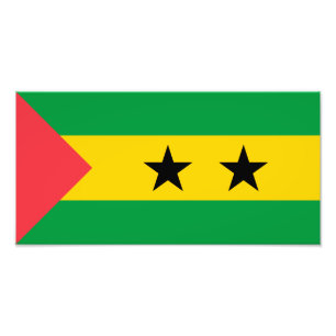 Sao Tome och Principe Flagga Fototryck
