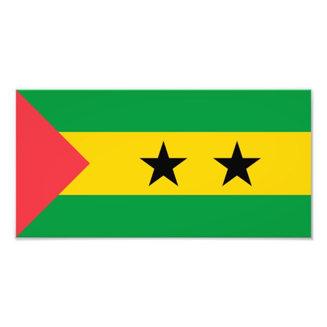 Sao Tome och Principe Flagga Fototryck (Framsidan)