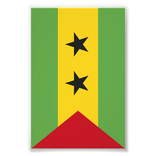 Sao Tome och Principe flagga Fototryck (Framsidan)