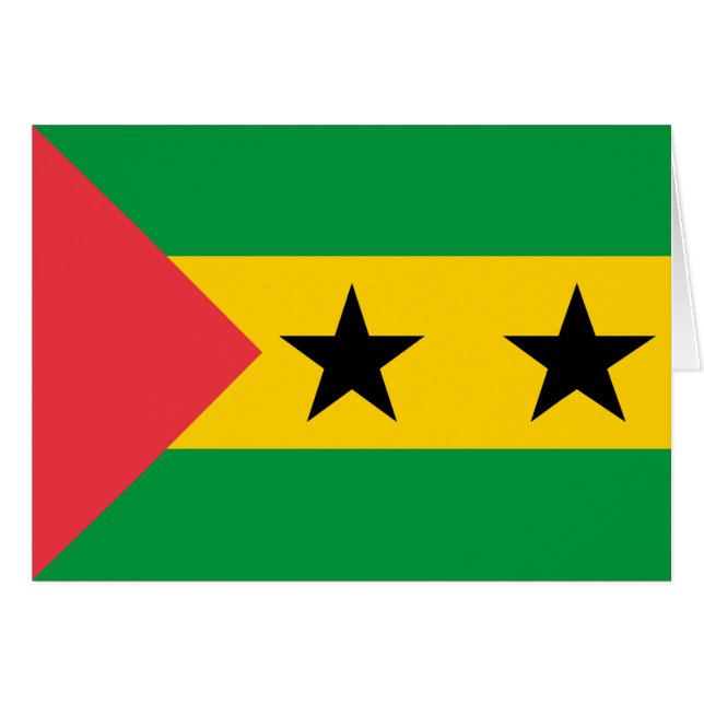 Sao Tome och Principe flagga Hälsningskort (Framsidan Horizontal)