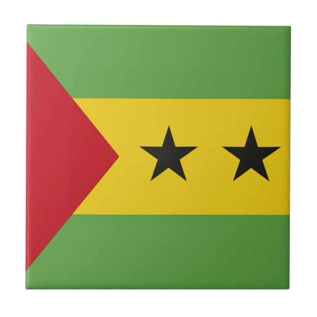 Sao Tome och Principe flagga Kakelplatta (Framsidan)