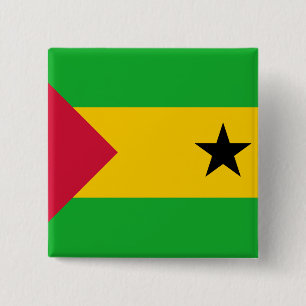 Sao Tome och Principe Flagga Knapp