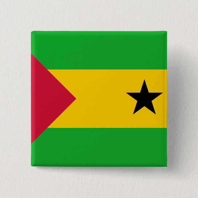 Sao Tome och Principe Flagga Knapp (Framsida)