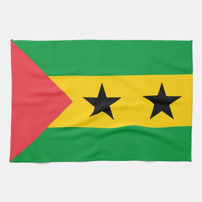 Sao Tome och Principe flagga Kökshandduk (Horisontell)