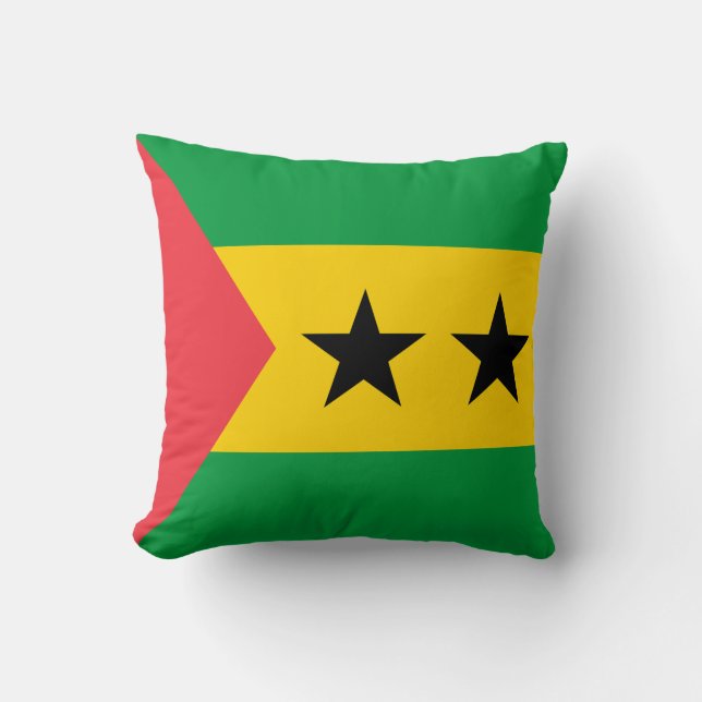 Sao Tome och Principe Flagga Kudde (Framsida)