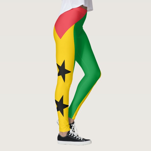 Sao Tome och Principe Flagga Leggings (Höger)