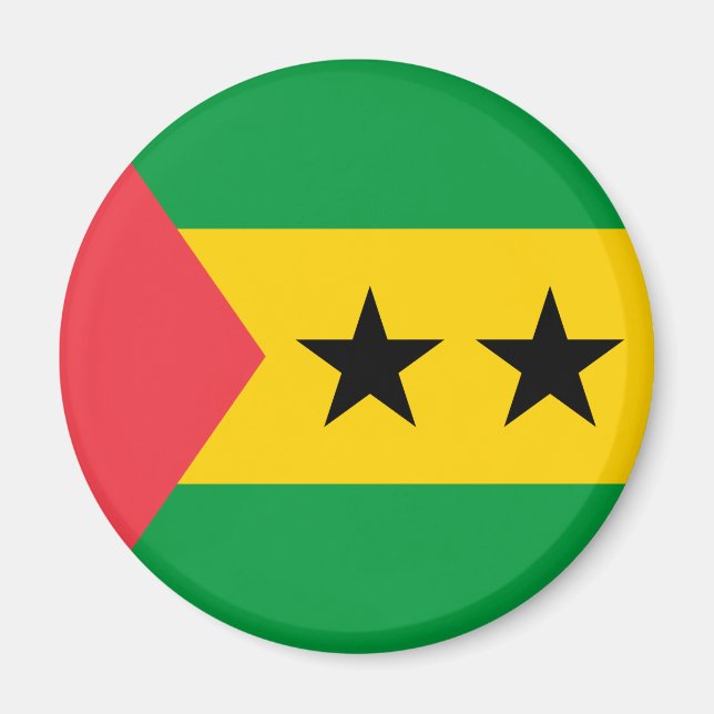 Sao Tome och Principe Flagga Magnet (Framsidan)