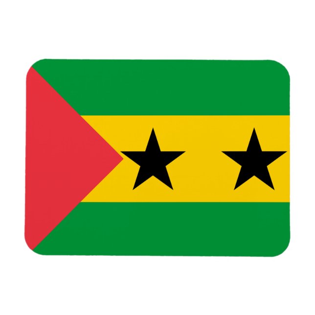 Sao Tome och Principe flagga Magnet (Horisontell)