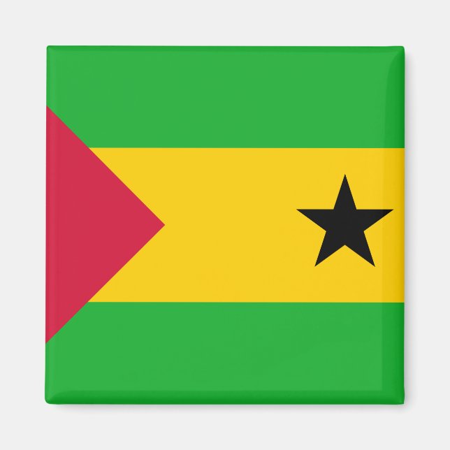 Sao Tome och Principe Flagga Magnet (Framsidan)
