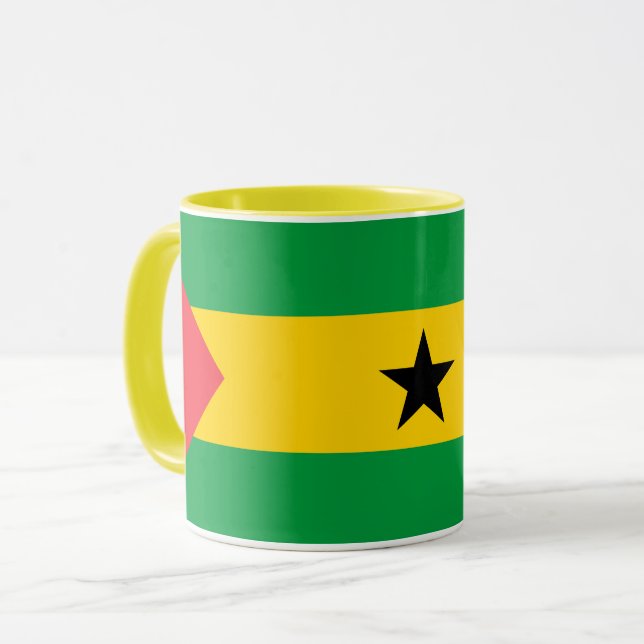 Sao Tome och Principe flagga Mugg (Framsida vänster)