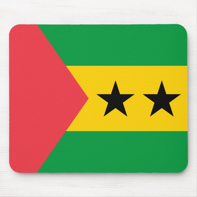Sao Tome och Principe Flagga Musmatta (Framsidan)