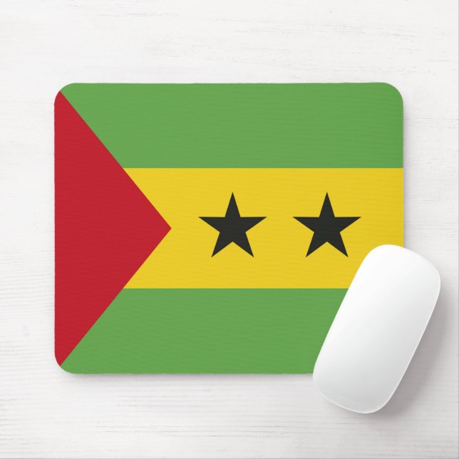 Sao Tome och Principe flagga Musmatta (Med mus)