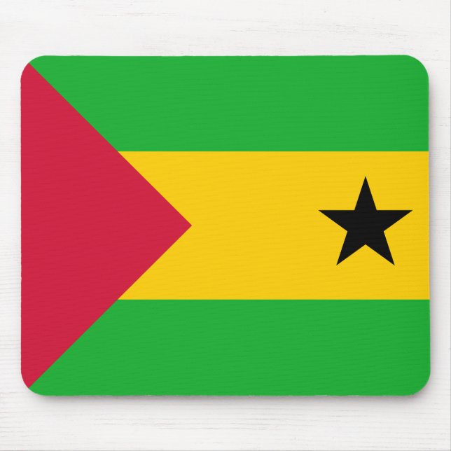 Sao Tome och Principe Flagga Musmatta (Framsidan)